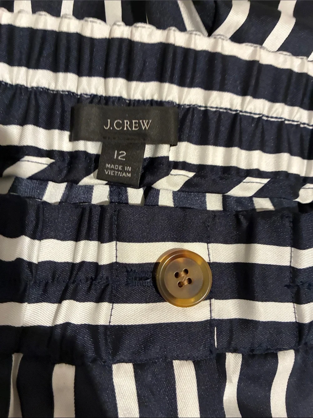 J. Crew Navy and White Vertical Stripe Pants